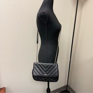 2/$20 DNKY Elegant Black Quilted Shoulder Bag. Faux Leather.